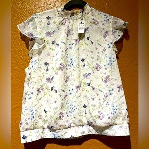 Express Print Mock Neck Top